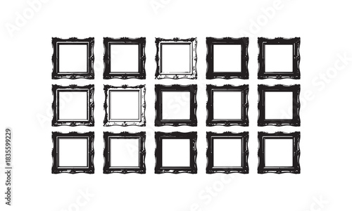 Black leather letter A and numbers with vintage frame design