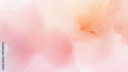Soft pastel watercolor background in delicate shades of pink, peach, and light orange, creating an abstract, dreamy, and gentle wash texture perfect for elegant design