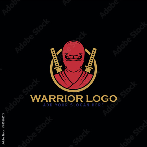 warrior logo design vector format