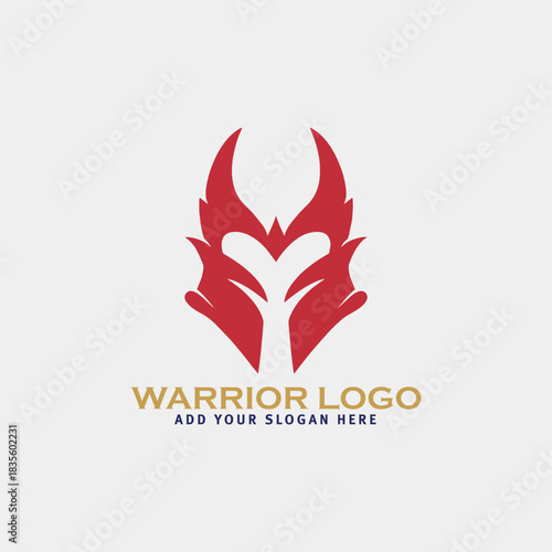 warrior logo design vector format