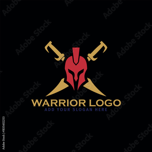 warrior logo design vector format
