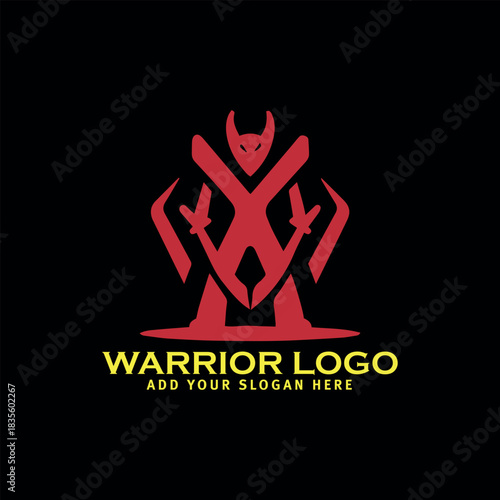 warrior logo design vector format