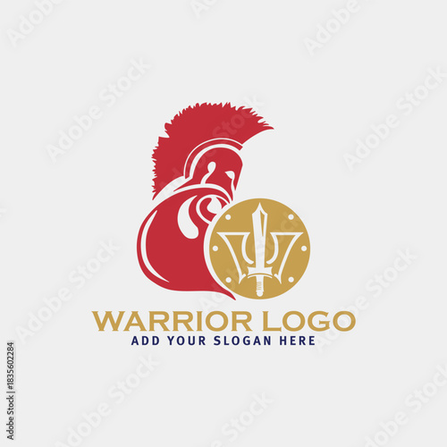 warrior logo design vector format