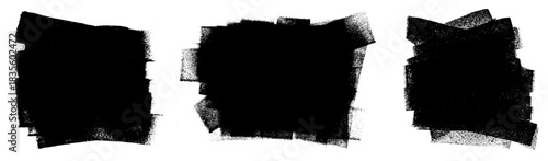 Roller Paint Brush Background Grunge Stroke Vector Set