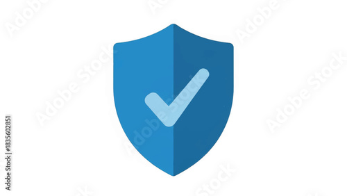 Security shield icon with a checkmark. Flat vector symbol for protection, safety, and verification. Approved and trusted graphic element