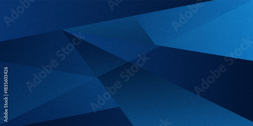 Black dark navy blue silver abstract pattern background. Geometric shape. Line triangle angle fold polygon diamond 3D. Color gradient ombre. Rough grain noise. Light shadow. Matte shimmer. Minimum.