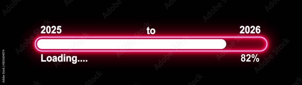 New year 2026 loading bar animation, Loading bar from 2025 to 2026 new ...