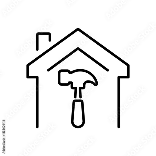 Home security vector icon. editable line icon in outline style, house key symbols