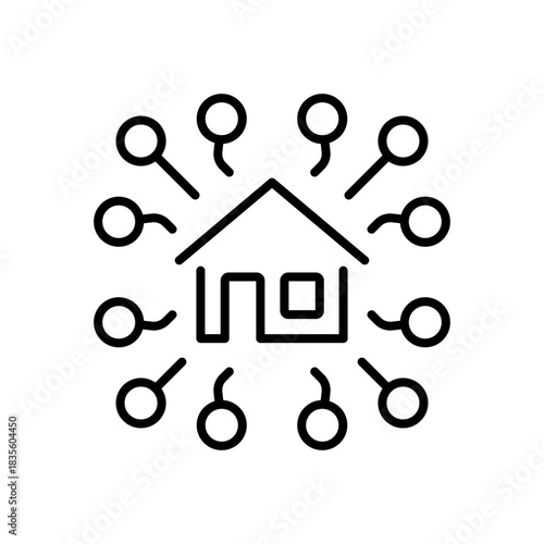 Smart home vector icon, line icon. editable linear design, iot technology symbols