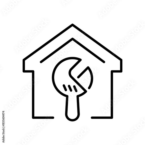 Home repair vector icon. editable line icon in outline style, diy, construction