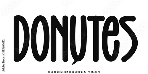 Bold brush vector font. Alphabet handmade brush with uppercase and lowercase.
