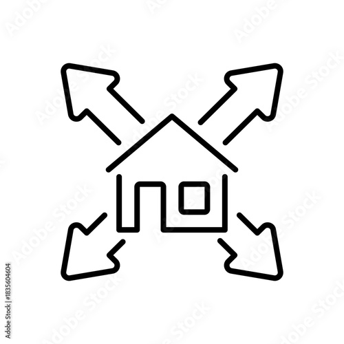 Real estate vector icon. editable line icon with outline style, property symbols
