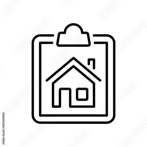 Real estate vector icon. editable line icon, outline design, residential property symbol