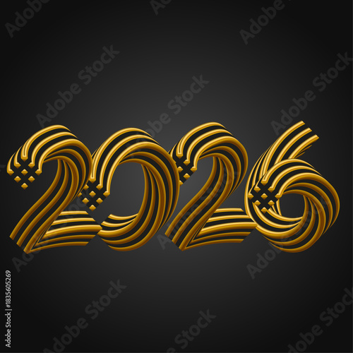 2026 Metálico Brillante con Efecto 3D Premium