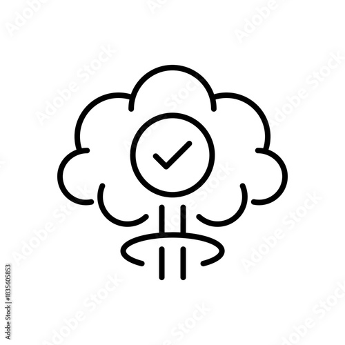 Cloud vector icon. editable line icon for technology, it, network