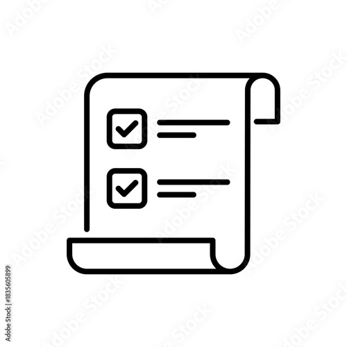 Checklist vector icon. editable line icon for task management, outline style