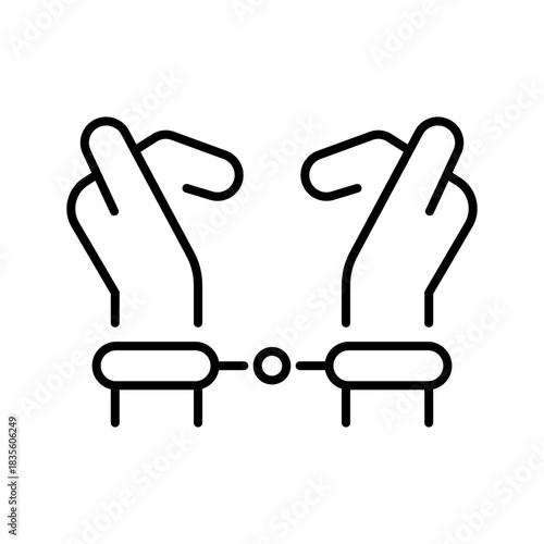 Handcuffs vector icon. editable line icon, outline crime, arrest, police symbols