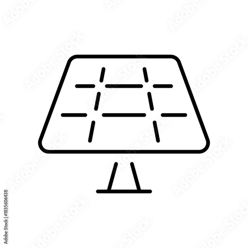 Solar panel vector icon. editable line icon in outline style for energy and eco symbols
