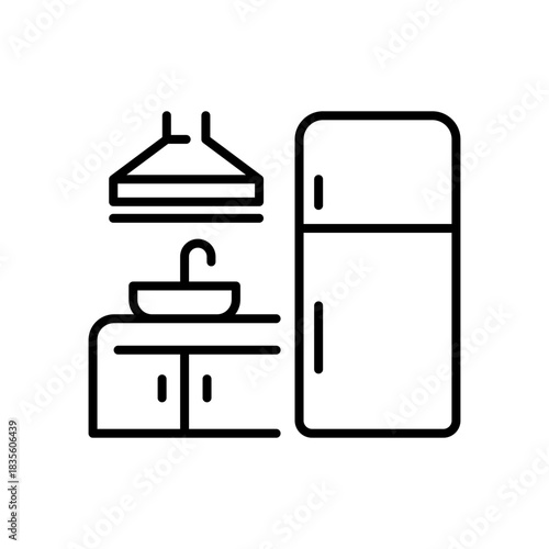 Kitchen vector icon. editable line icon, outline style, kitchen symbols