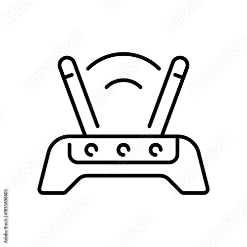 Wifi vector icon. editable line icon in flat style with connection, router, network