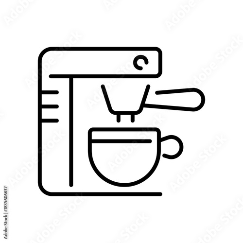 Coffee maker vector icon. editable line icon in outline style for kitchenware, appliance, brewing