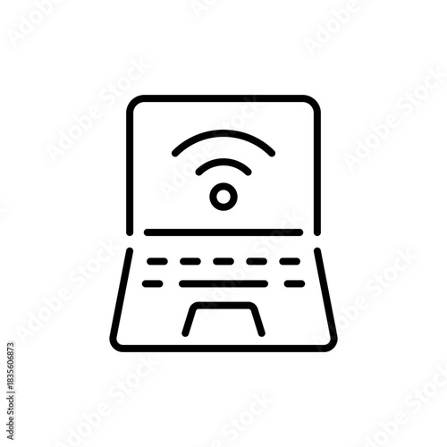 Wi-fi vector icon. editable line icon, outline style network symbols
