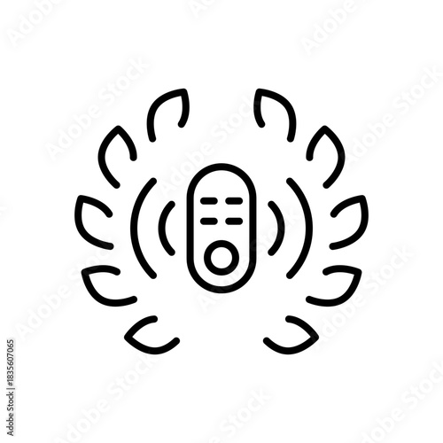 Remote control vector icon. editable line icon, outline tech symbol