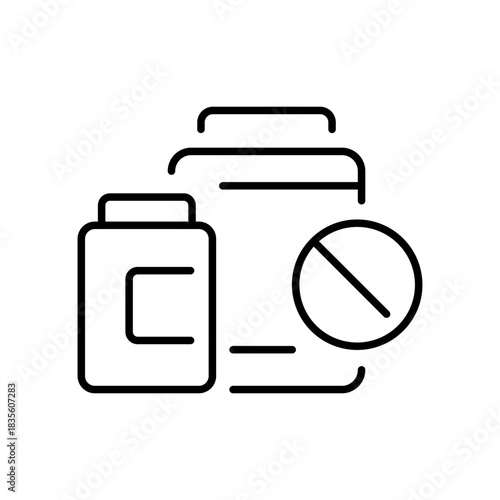 Medicine vector icon. editable line icon in outline style for healthcare concepts