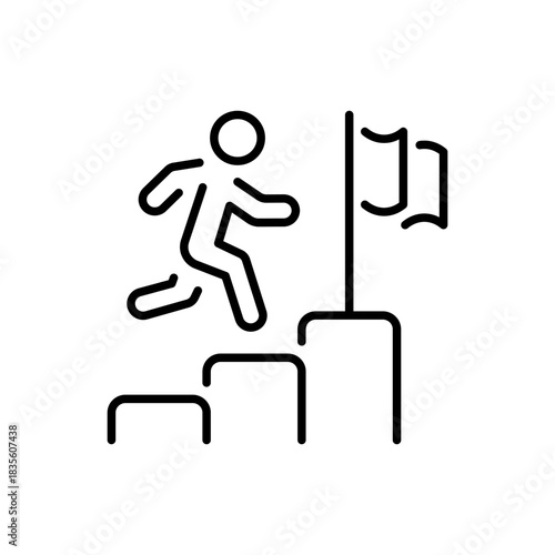 Achievement vector icon. editable line icon in outline style - success, goal, motivation