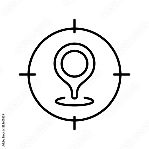 Map marker vector icon, editable line icon for navigation, location, and tracking