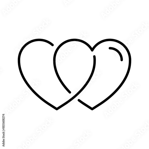 Heart vector icon. editable line icon, outline style for love and romance themes