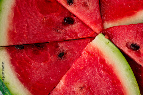 Quadro su tela Fresh juicy sliced watermelon close up