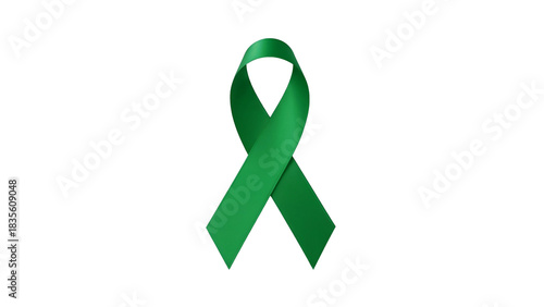 Wallpaper Mural Green ribbon folded into a simple loop, minimal St. Patrick’s Day accent, isolated on white background with copy space for concept Torontodigital.ca