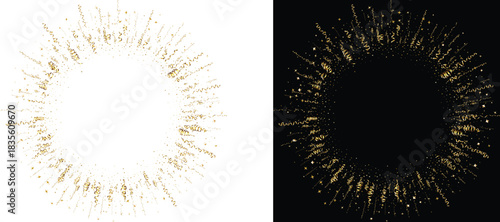 Gold sparkle gold sparkle light shine and bright star white and gold sparkle with glitter light and stardust glow. Festive gold sparkle dust. Transparent Stock Illustration