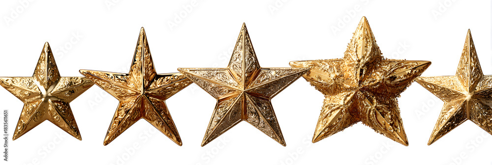 Obraz premium Golden stars png cut out element set