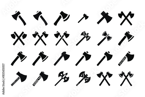 Collection of various axe silhouettes