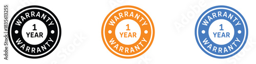 One Year Warranty icon vector. product protection and reliable service symbol. vector illustration.