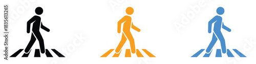 Pedestrian crossing icon vector. safety awareness symbol. vector illustration.
