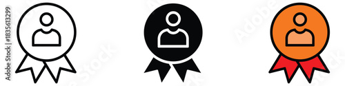 Outstanding Person icon vector. employee recognition badge symbol. vector illustration.