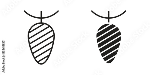 Cocoon icon. Outline, Glyph and Filled Outline Style