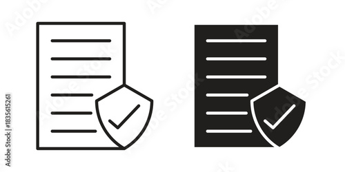 Contract coverage icon. Outline, Glyph and Filled Outline Style