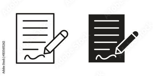 Contract icon. Outline, Glyph and Filled Outline Style