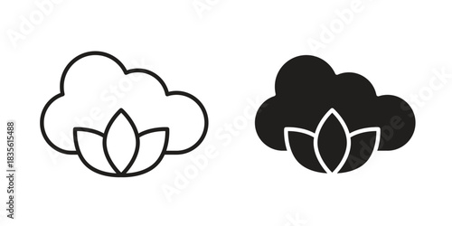 Cotton icon. Outline, Glyph and Filled Outline Style