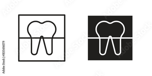Dental X ray icon. Outline, Glyph and Filled Outline Style