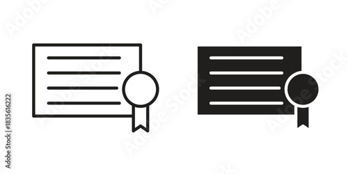 Diploma icon. Outline, Glyph and Filled Outline Style