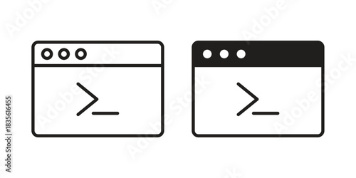 DOS icon. Outline, Glyph and Filled Outline Style