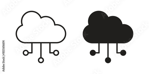 edge computing icon. Outline, Glyph and Filled Outline Style