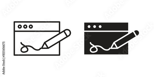 Electronic signature icon. Outline, Glyph and Filled Outline Style