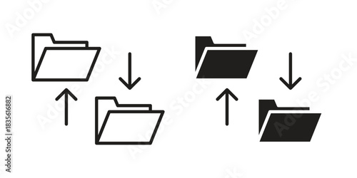 File sharing icon. Outline, Glyph and Filled Outline Style