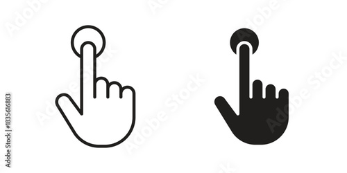 Finger control icon. Outline, Glyph and Filled Outline Style